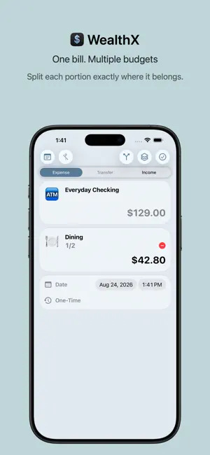 WealthX - Smart Budget & Flows screenshot 2
