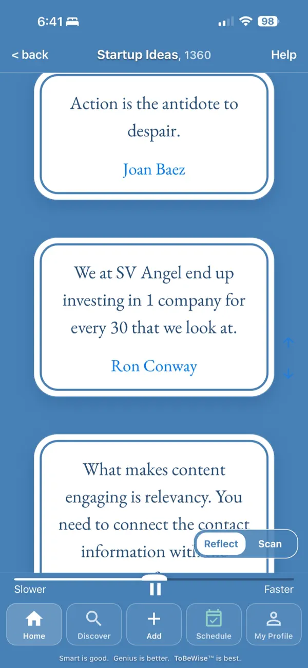 Screenshot #2 pour ToBeWise Pro For Startups