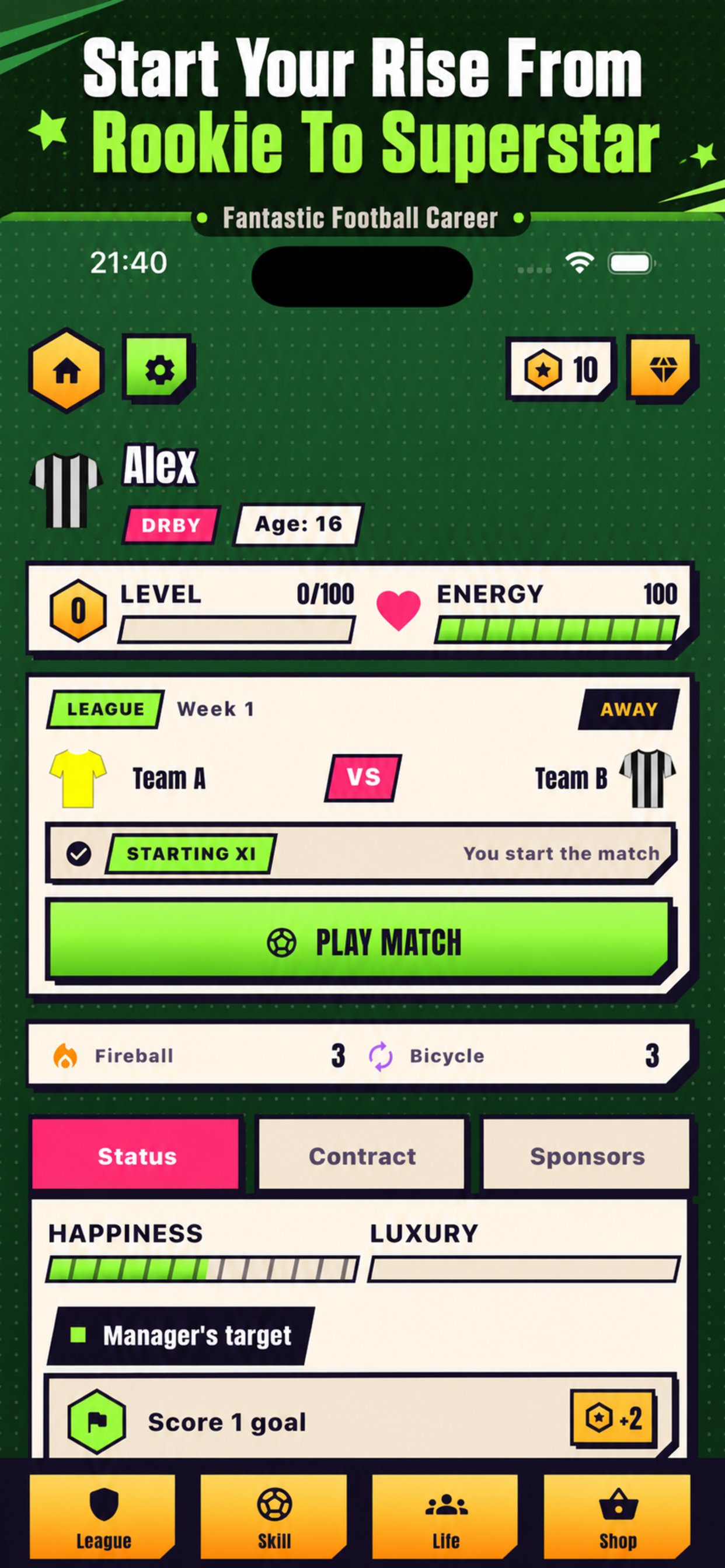 Fantastic Football Career screenshot 2