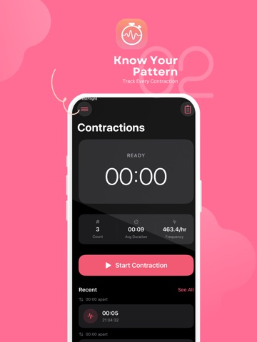 Labor Contraction Timer & Log iPad screenshot