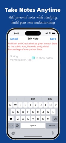 US Constitution Memo iPhone screenshot