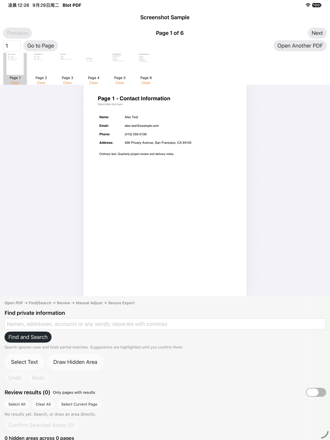 Screenshot 5 of Blot PDF: Secure Redaction