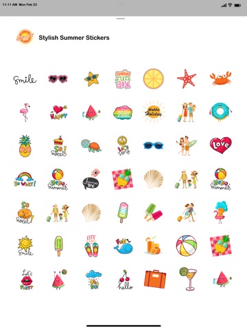 Stylish Summer Stickers iPad screenshot