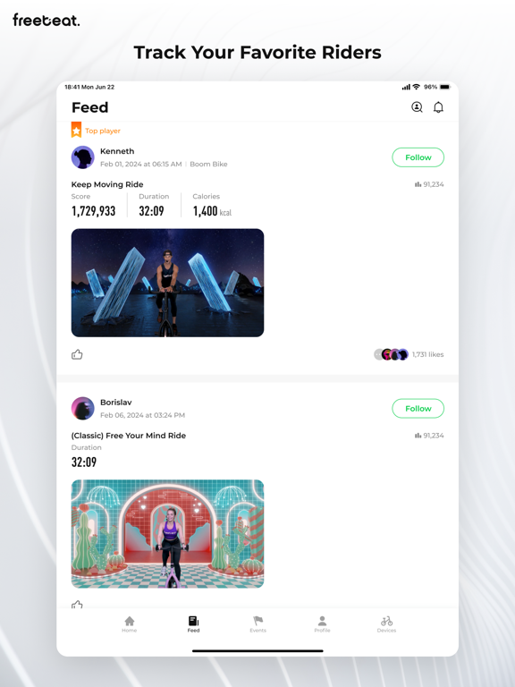 freebeat - Cycling, BodyCombat iPad screenshot 4 - Health & Fitness app