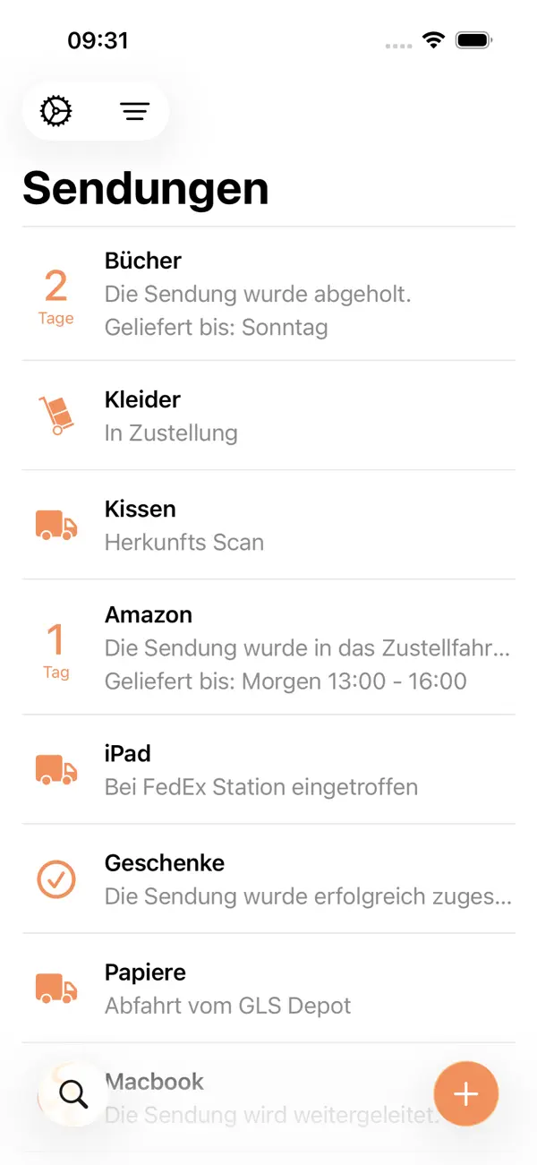 Parcel - Delivery Tracking Screenshot 1