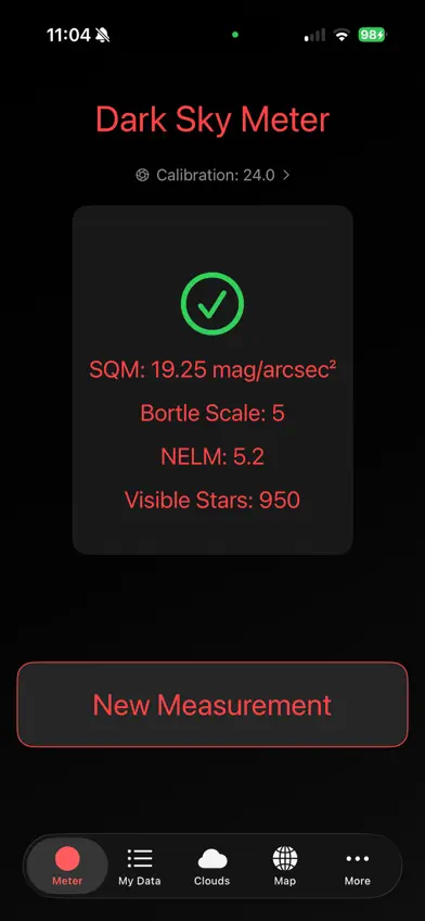 Dark Sky Meter Pro screenshot 2