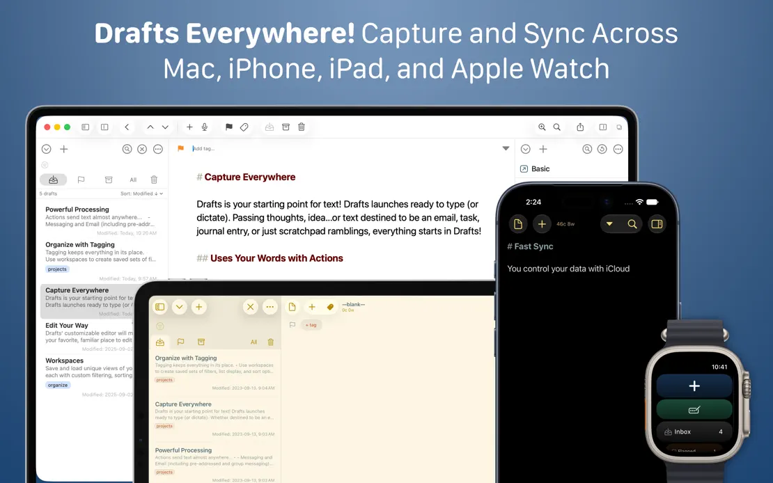 Drafts, App Store screenshot 6