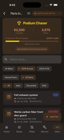 Dirt Bike Dialed: Logbook screenshot