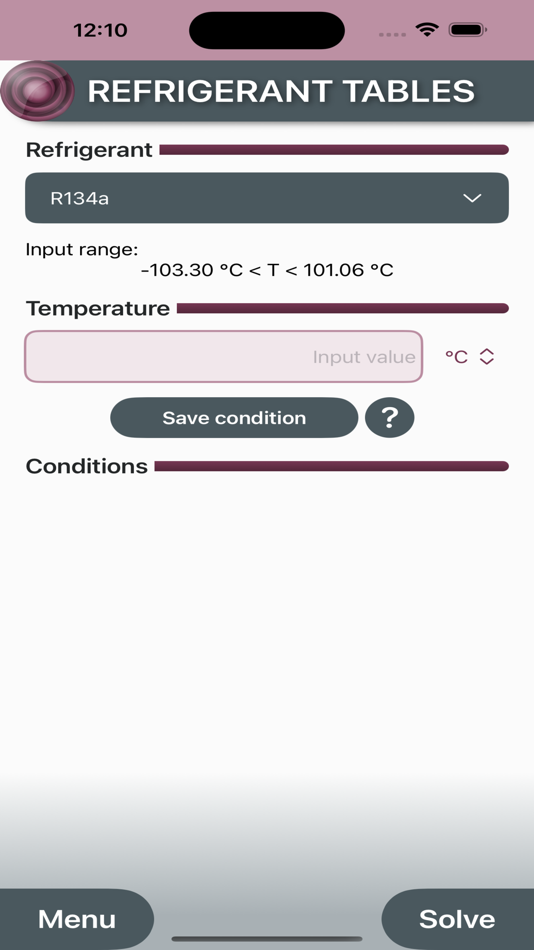 #1. Refrigerant Tables (iOS) By: Irving Josue Cortes Iturriaga