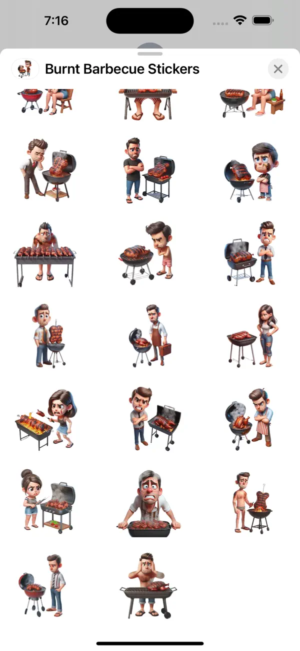 Screenshot #3 pour Burnt Barbecue Stickers
