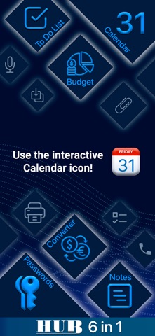 HUB: Calendar, Budget, Notes iPhone screenshot