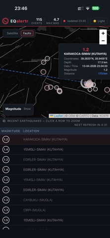EQAlertr - Deprem Takibi screenshot