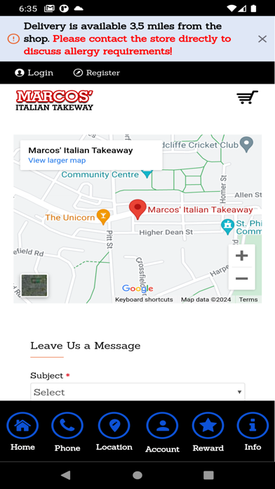 Marcos Italian Takeaway Screenshot