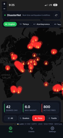 DisasterNet — Quakes & Fires screenshot