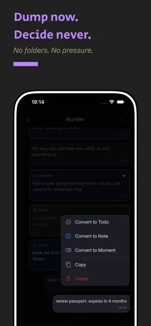 BlurtMe – ADHD Thought Capture screenshot 3