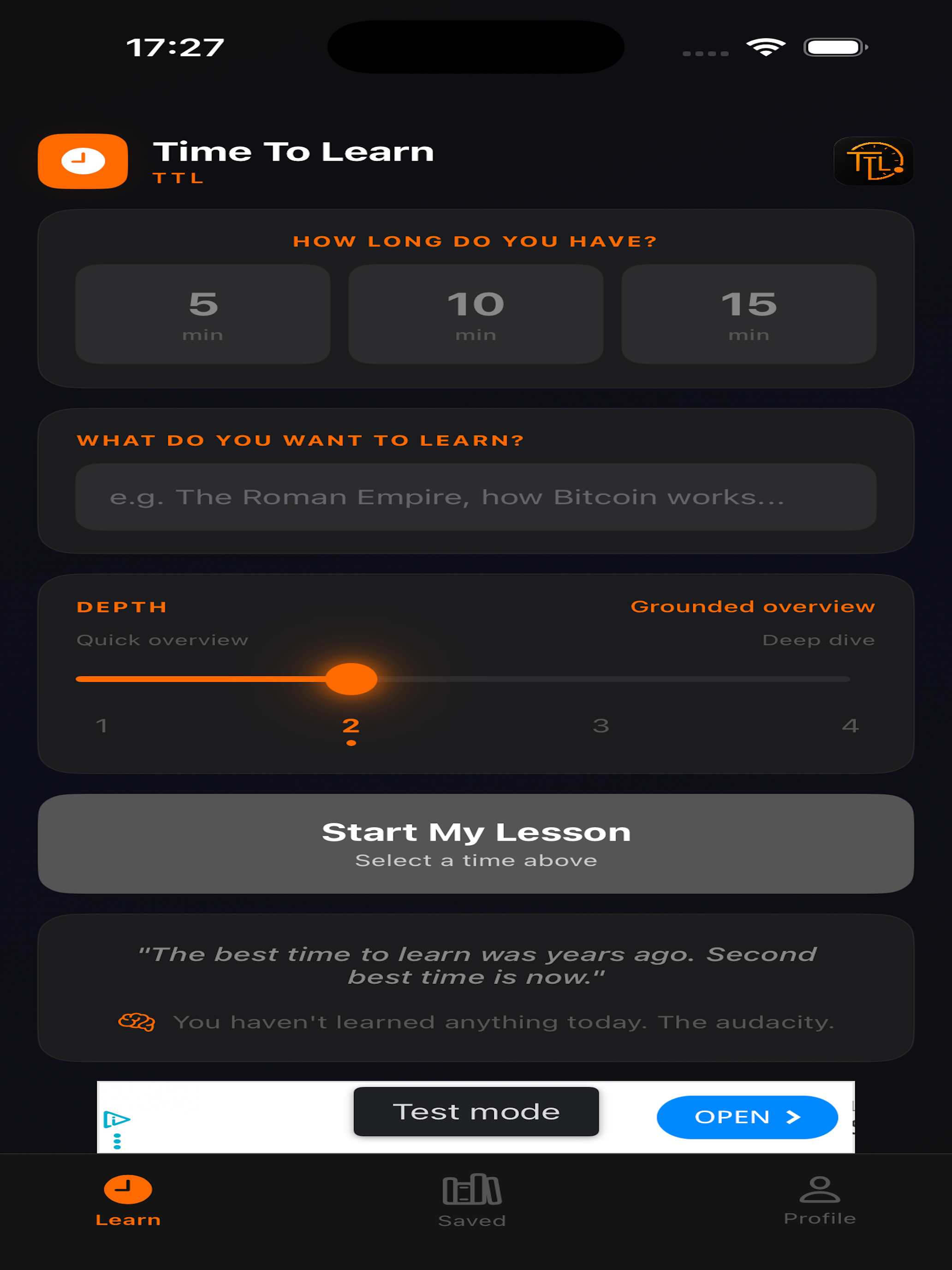 Time To Learn (TTL)