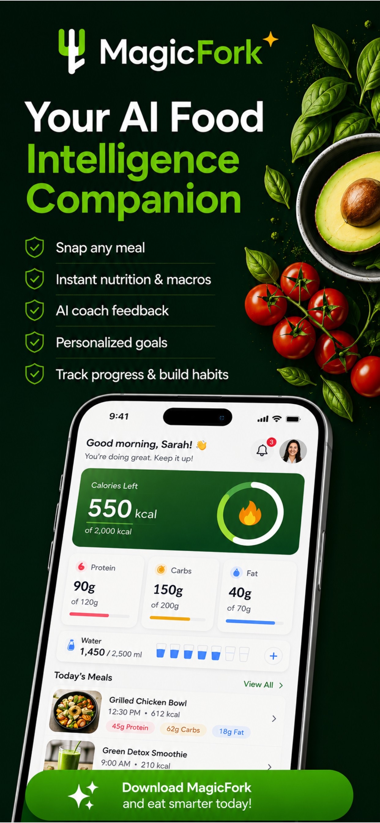 Screenshot 1 of Magicfork- AI Nutrition Coach