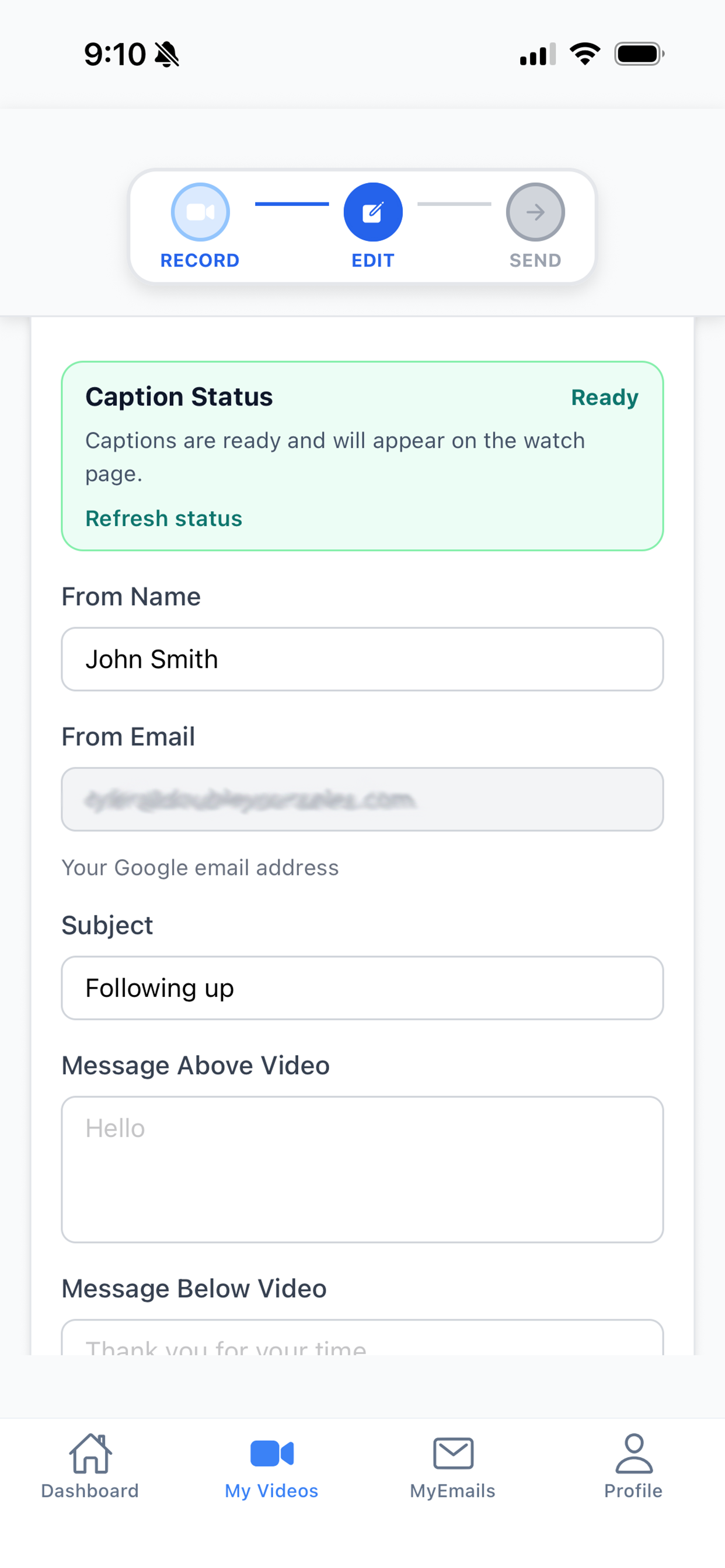 MyVideoEmail screenshot 7