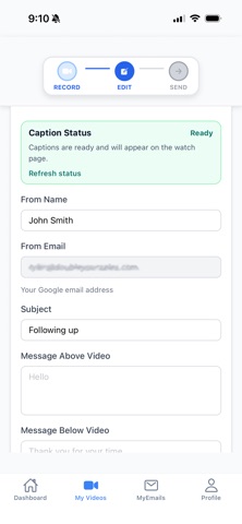 MyVideoEmail screenshot