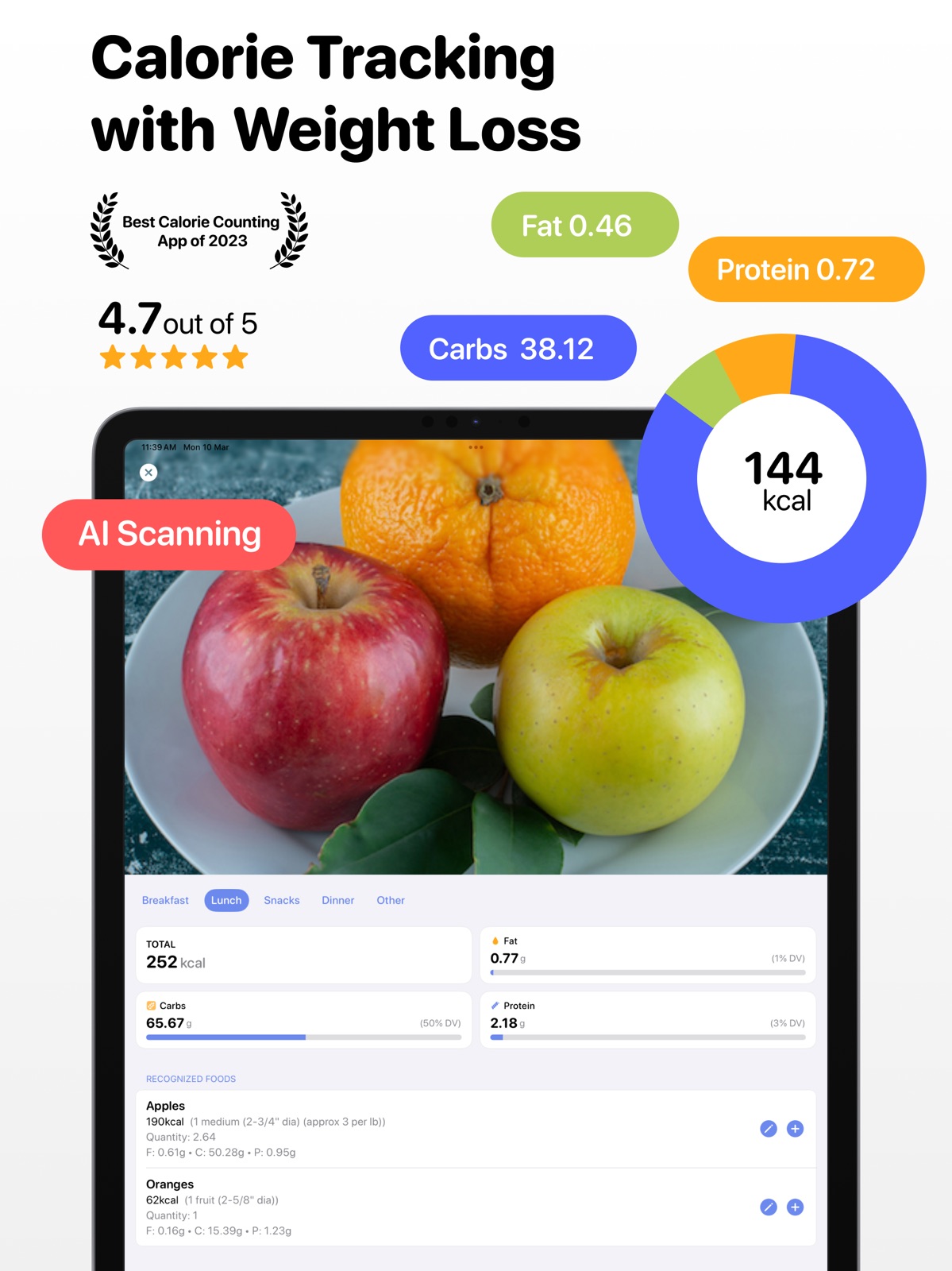 Calorie Counter - Calory AI ipad screenshot 1