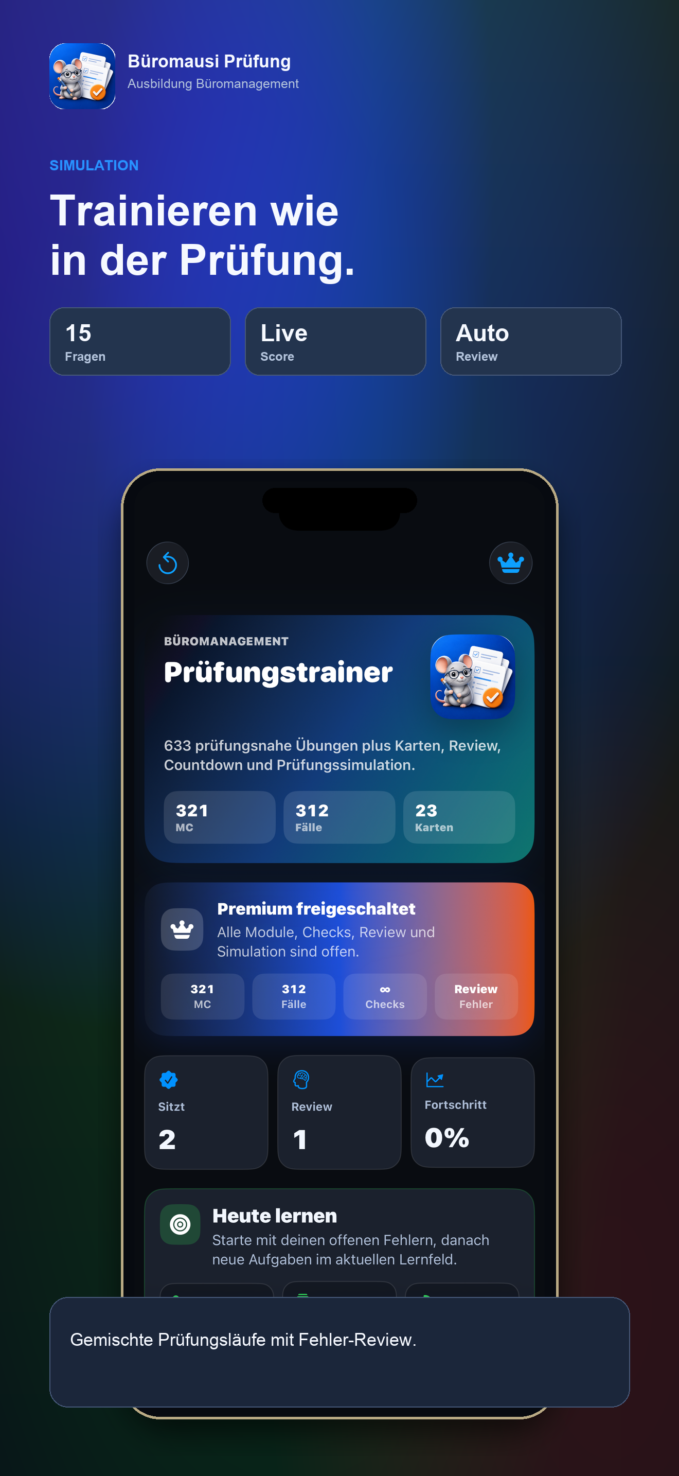 Büromausi Prüfung