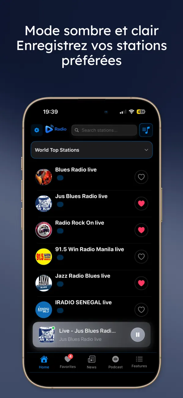 Screenshot #3 pour Radio Blues FM & Musique Live