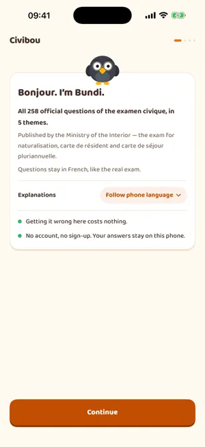 Civibou: Examen Civique screenshot 1
