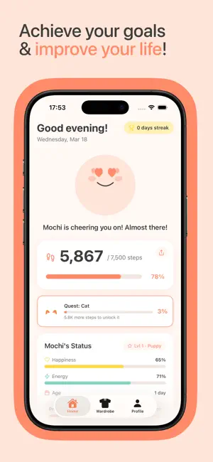 MochiStep: Step Counter Pet screenshot 3