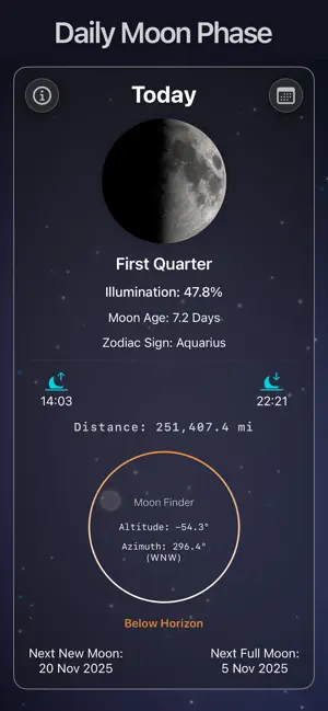 Moon Phase : Lunar Tracker screenshot 1