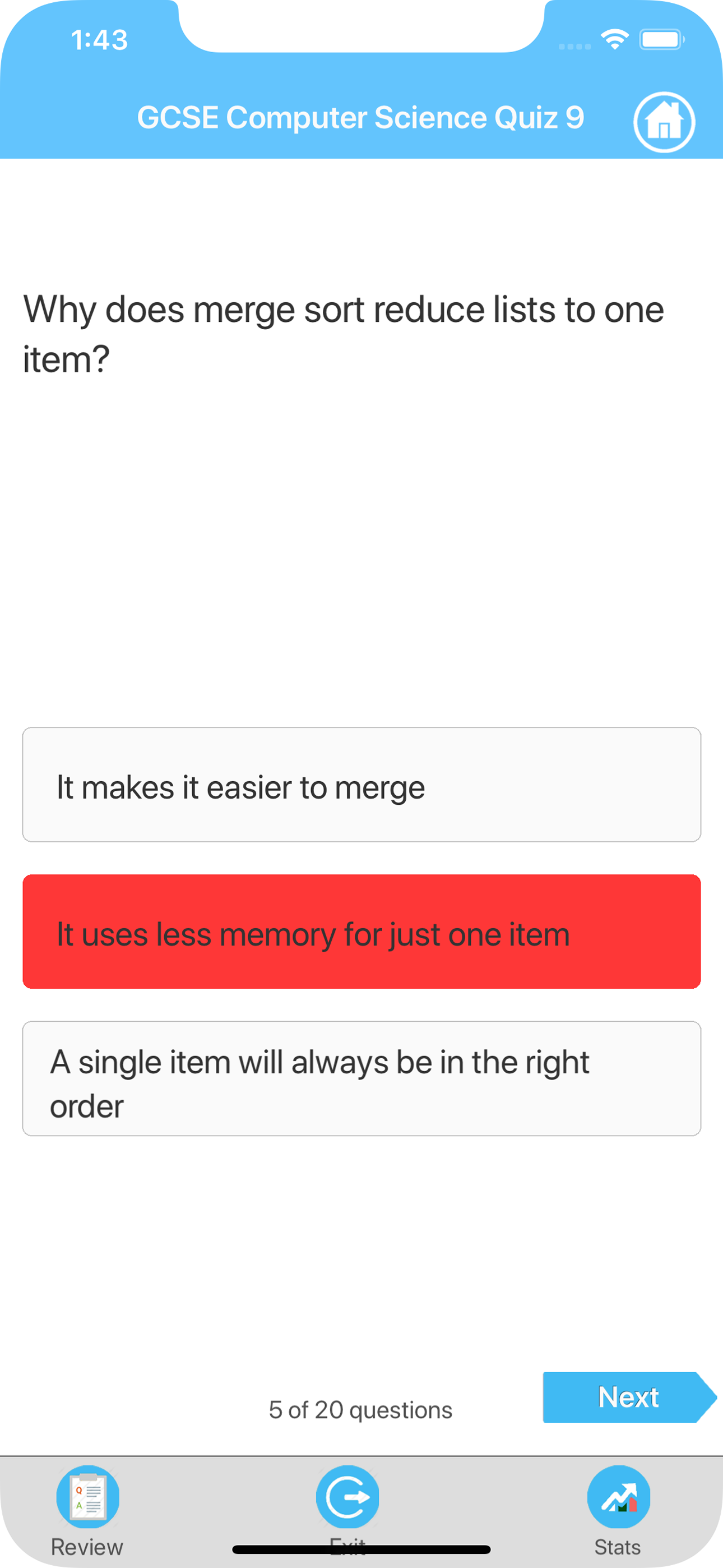 GCSE Computer Science Quiz screenshot 4