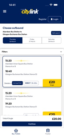 Scottish Citylink screenshot