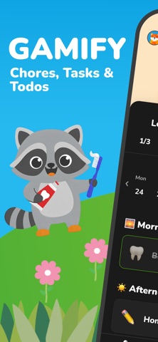 Raccoon Kids: Make Chores Fun iPhone screenshot