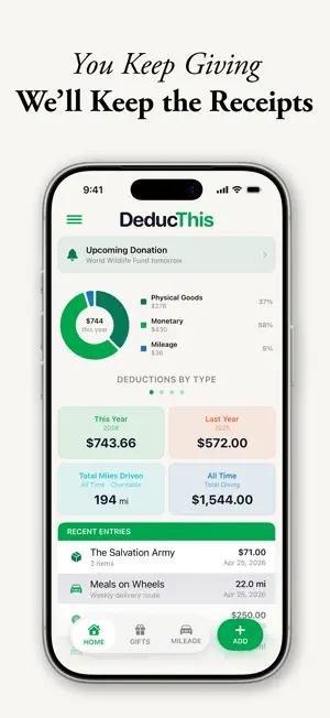 Donation Tracker: DeducThis screenshot 1