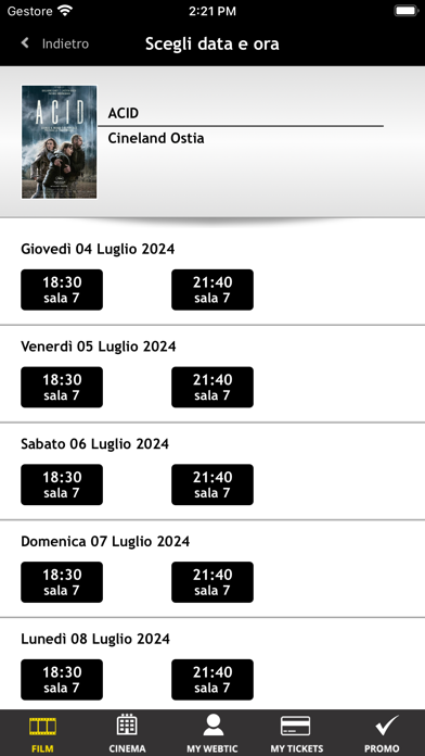 Webtic Cineland Ostia Cinema Screenshot