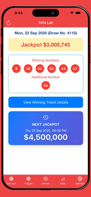 Singapore Toto & 4D – ToTo Lah screenshot 1
