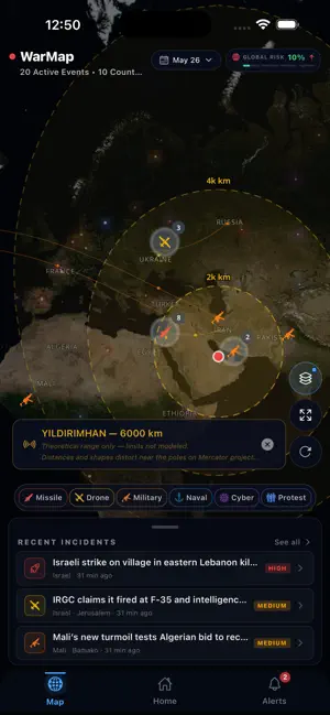 WarMap: Global Conflict Map screenshot 1