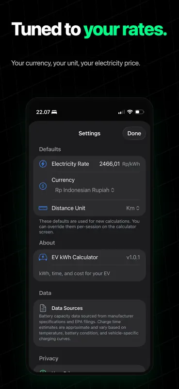 Calculateur kWh VE - Charge screenshot 4 of 5