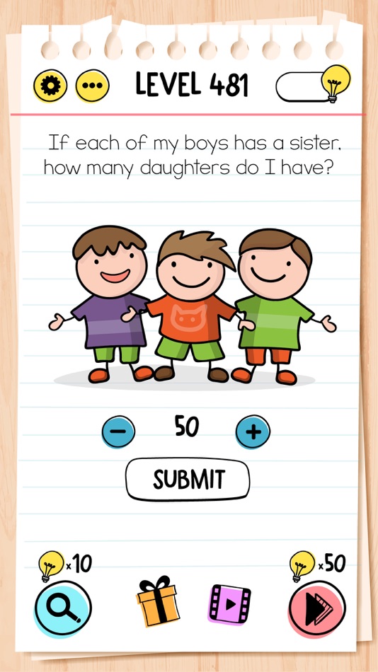 #7. Brain Test: Tricky Puzzles (iOS) De: UNICO STUDIO