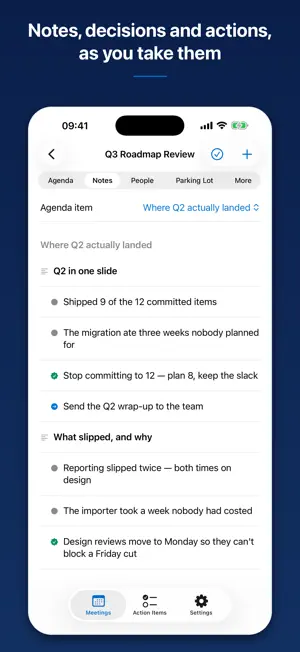 Less Meeting: Agenda & Notes screenshot 2