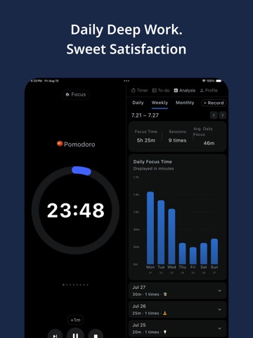 TodoTimer: Pomodoro Focus ADHD ipad screenshot 3