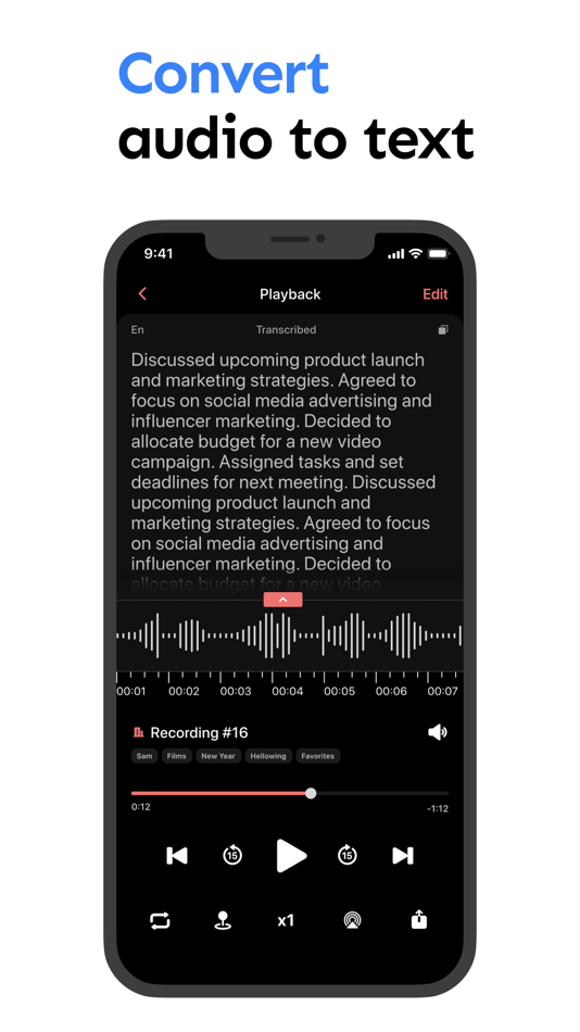 #2. Voice Memos: AI Audio Recorder (iOS) 由: Dzionis Brek