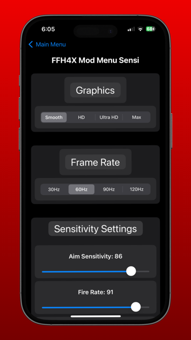FFH4X Sensi Regedit Screenshot