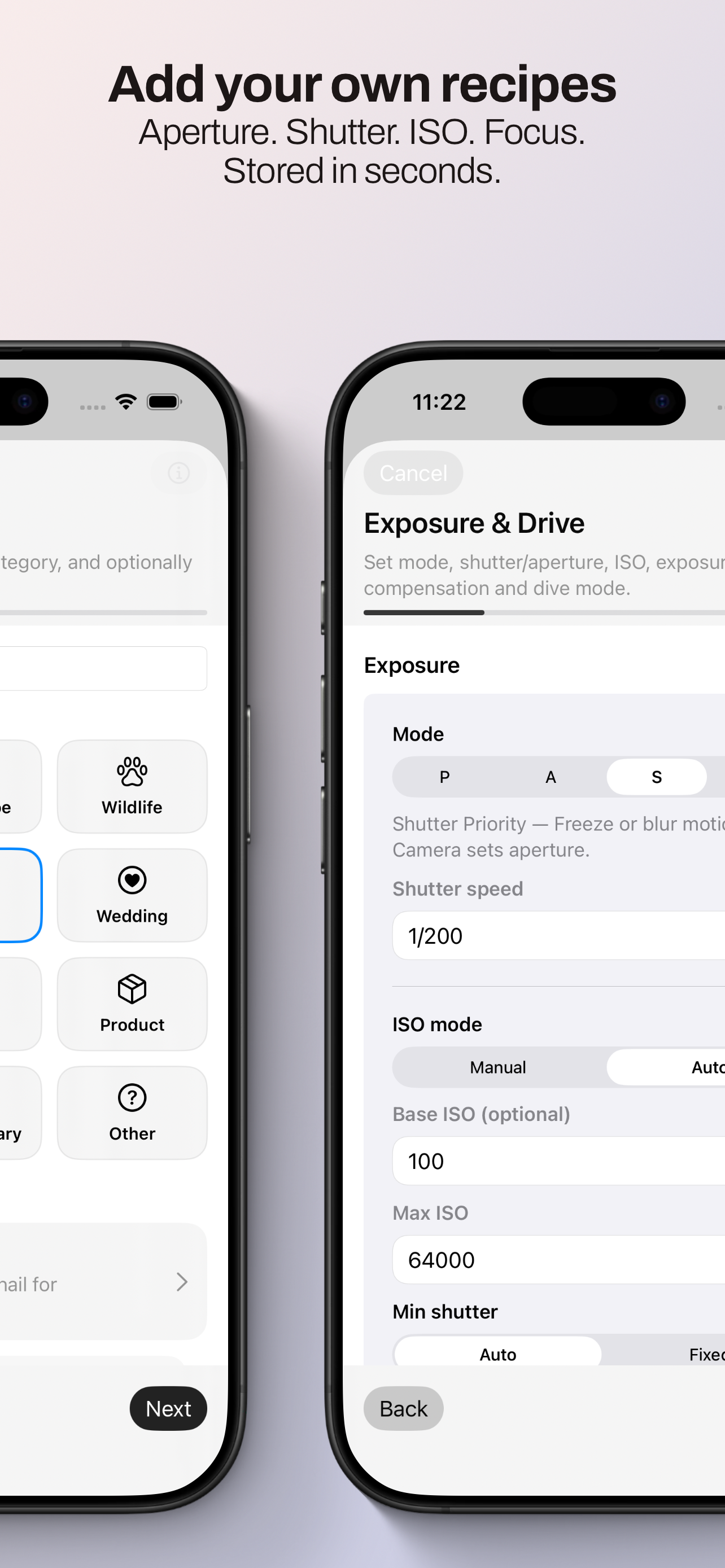 Ouverture – Camera Recipes