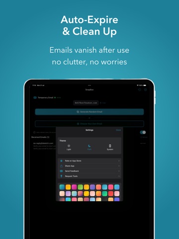 SnapBox Pro: Private Temp Mail iPad screenshot
