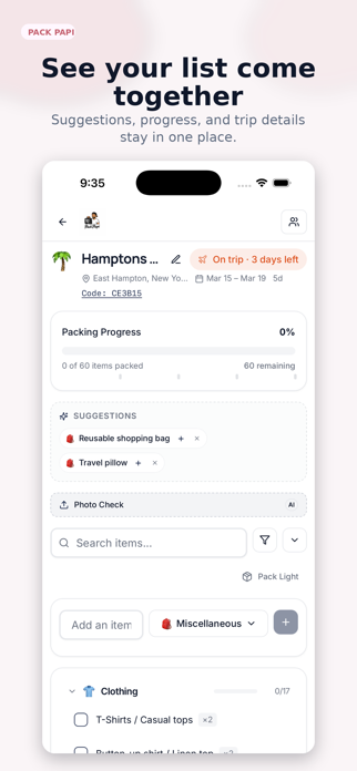 Pack Papi: AI Packing List Screenshot 7 of 7