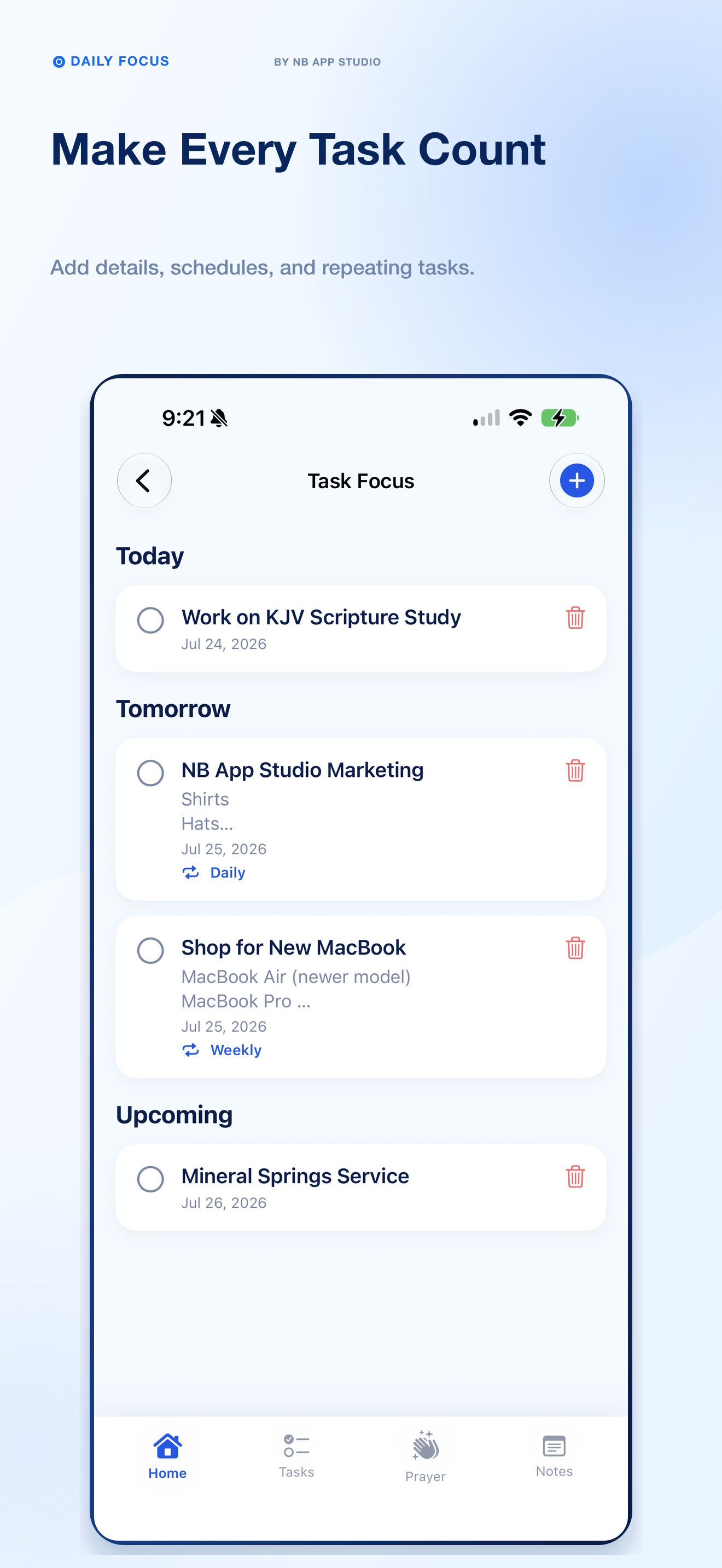 Daily Focus: Tasks & Prayer screenshot 2