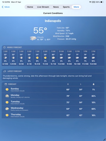 WISH-TV Indianapolis iPad screenshot