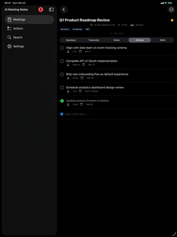 Sotto: Private Meeting Notes iPad screenshot