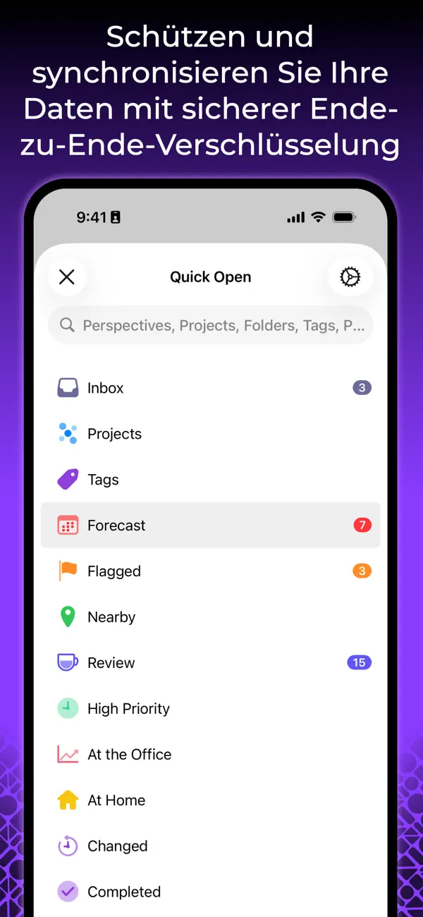 OmniFocus 4 iPhone App Screenshot 9 – Produktivität