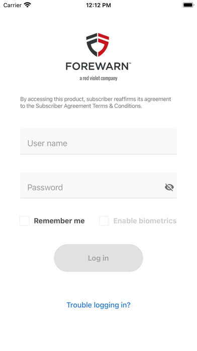 Screenshot 1 of FOREWARN App